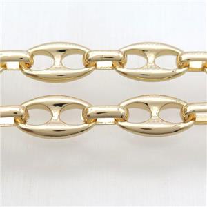 alloy chain, gold plated, approx 13-23mm