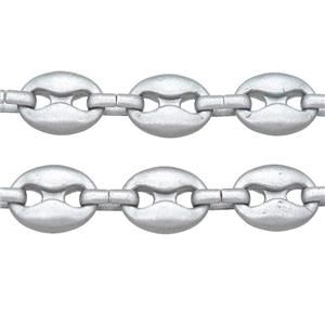 Alloy Chain with fire gray lacquered, pignose, approx 11-14mm