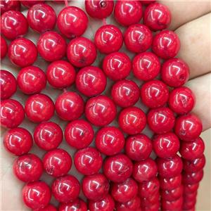 Natural Red Coral Beads Smooth Round B-Grade, approx 10mm