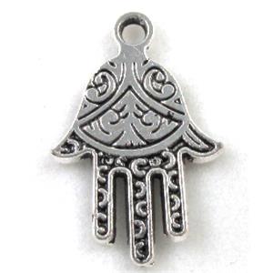 tibetan silver Hamsa Hand Pendant, Zn Alloy, 14x22mm