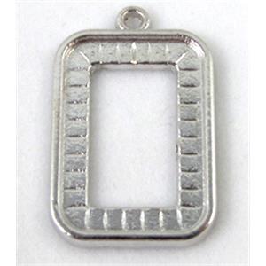 Tibetan Silver pendants setting, Zn Alloy, inside:16x22mm