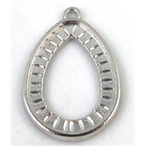 Tibetan Silver pendants setting, Zn Alloy, inside: 18x25mm