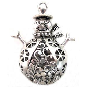 Tibetan Silver snowman pendants, Lead and nickel Free, 35x40mm