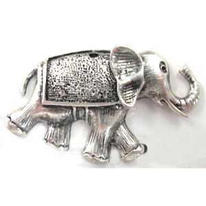 Tibetan Silver Elephant pendant, Lead and nickel Free, 60x35mm