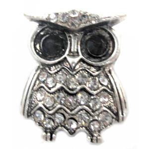 Tibetan Silver Owl charm, Lead and nickel Free, 25x30mm