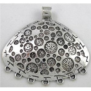 tibetan silver pendant, non-nickel, 56x54mm