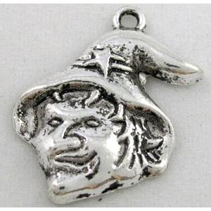 tibetan silver pendant, Non-Nickel, approx 17x22mm