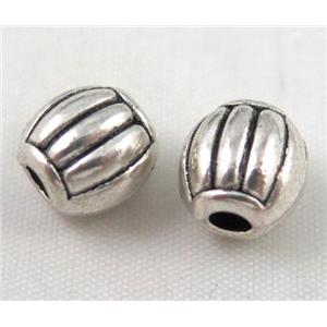 bead, tibetan silver Non-Nickel, approx 10-14mm, 5mm hole