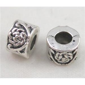 bead, tibetan silver Non-Nickel, approx 10-14mm, 5mm hole