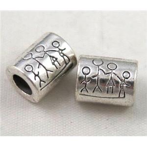 bead, tibetan silver Non-Nickel, approx 10-14mm, 5mm hole