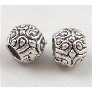 tibetan silver beads Non-Nickel, approx 10-14mm, 5mm hole