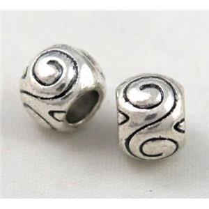 tibetan silver beads Non-Nickel, approx 10-14mm, 5mm hole