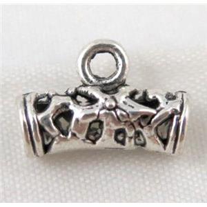 Tibetan silver hanger bead, Non-Nickel, approx 5.5x15mm, 3mm hole