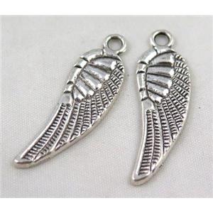 Tibetan silver angel wing pendant, Non-nickel, approx 12x36mm