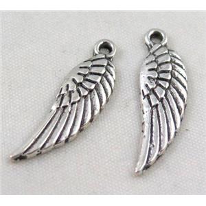 Tibetan silver angel wing pendant, Non-nickel, approx 10x28mm