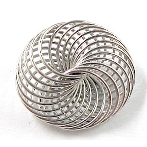 Platinum Plated Filigree Bead Jewelry Swirl Findings, 20mm dia