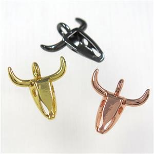 copper bullhead pendants, mixed color, approx 15mm