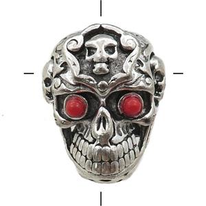 zinc skull guru beads, approx 21-30mm