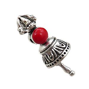 Tibetan KingKong Bell charm zinc pendant, approx 10-25mm