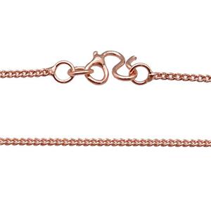 Copper Necklace Chain Unfaded Rose Gold, approx 1.2mm, 42cm length