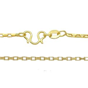 Copper Necklace Chain Unfaded Gold Plated, approx 1.5mm, 42cm length