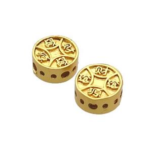 Copper Coin Beads Unfade Gold Plated, approx 10mm