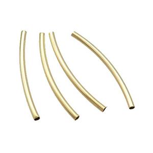 Copper Tube Beads Gold Plated, approx 1.4x25mm