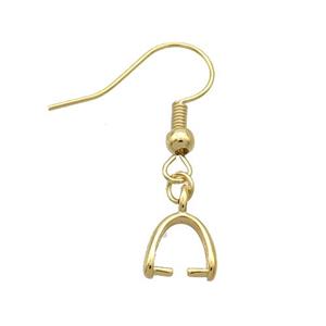 Copper Hook Earring Unfade Gold Plated, approx 8mm, 16-20mm