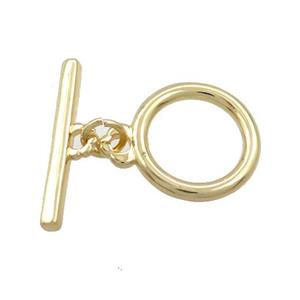 Copper Toggle Clasp Gold Plated, approx 15mm, 21mm