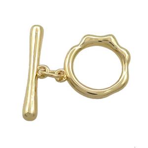 Copper Toggle Clasp Gold Plated, approx 15mm, 21mm