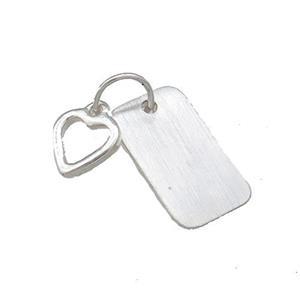 Tibetan Style Zinc Heart Rectangle, approx 9mm, 10-19mm