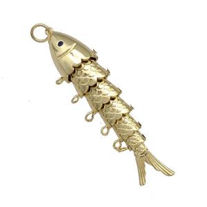 Copper Fish Pendant Gold Plated, approx 17-80mm