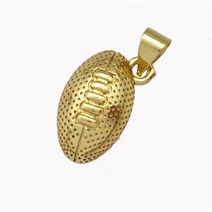 American Football Charms Copper Pendant Sport Gold Plated, approx 9-16mm