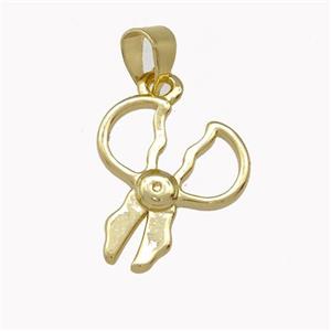 Scissor Charms Copper Pendant Gold Plated, approx 13-16mm