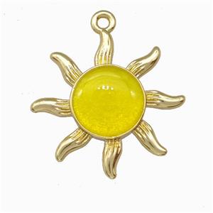 Copper Sun Pendant Gold Plated, approx 20mm