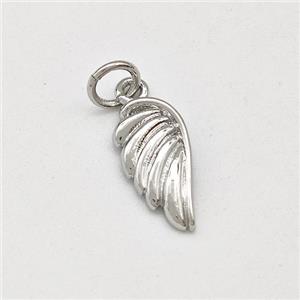 Copper Angel Wings Pendant Platinum Plated, approx 6-13mm