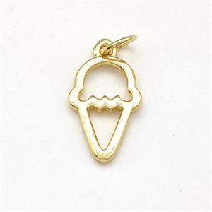 Ice Cream Charms Copper Pendant Gold Plated, approx 9-15mm