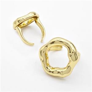 Copper Rings Flower Gold Plated, approx 23mm, 18mm dia