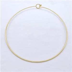 Copper Wire Collar Necklace Gold Plated, approx 2mm, 15cm dia