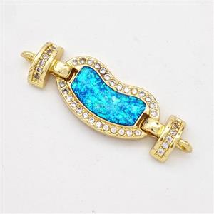 Copper Connector Pave Fire Opal Zirconia 18K Gold Plated, approx 10-18mm, 25mm