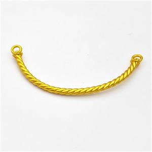 Copper Connector Curving Stick Bracelet Bar Half Bangle Gold Plated, approx 3mm, 60mm