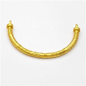 Copper Connector Curving Stick Bracelet Bar Half Bangle Gold Plated, approx 4.5mm, 60mm