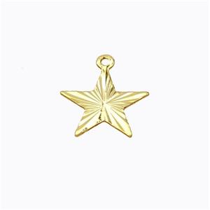 Copper Star Pendant Flat Gold Plated, approx 12mm