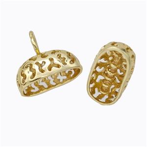 Copper Pendant pave zircon, Gold Plated, approx 12-22mm