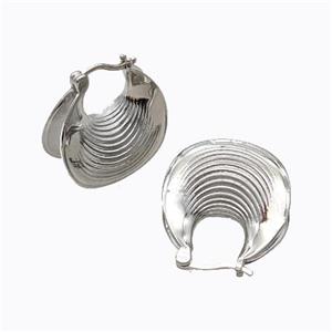 Copper Latchback Earrings Bag Platinum Plated, approx 23mm