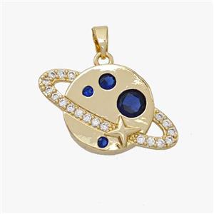 Copper pendant pave zircon, Gold Plated, approx 15-25mm