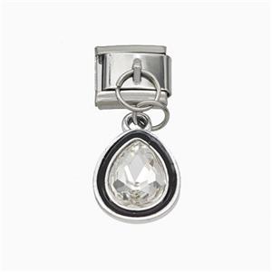 Stainless Steel Pendant, Platinum Plated, approx 11-14mm, 9-10mm