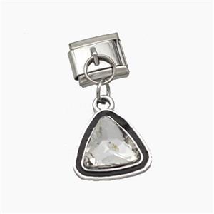 Stainless Steel Pendant, Platinum Plated, approx 14mm, 9-10mm