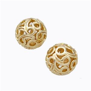 colorfast copper bead, gold plated, approx 8mm dia