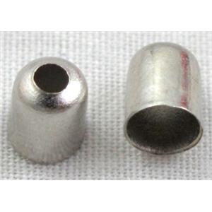 cord end cap, Copper, Platinum Plated, 4mm dia